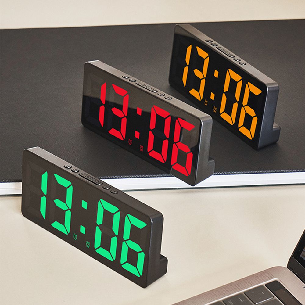 Led Desk Clock - التحكم الصوتي المنبه الرقمية Teperature غفوة