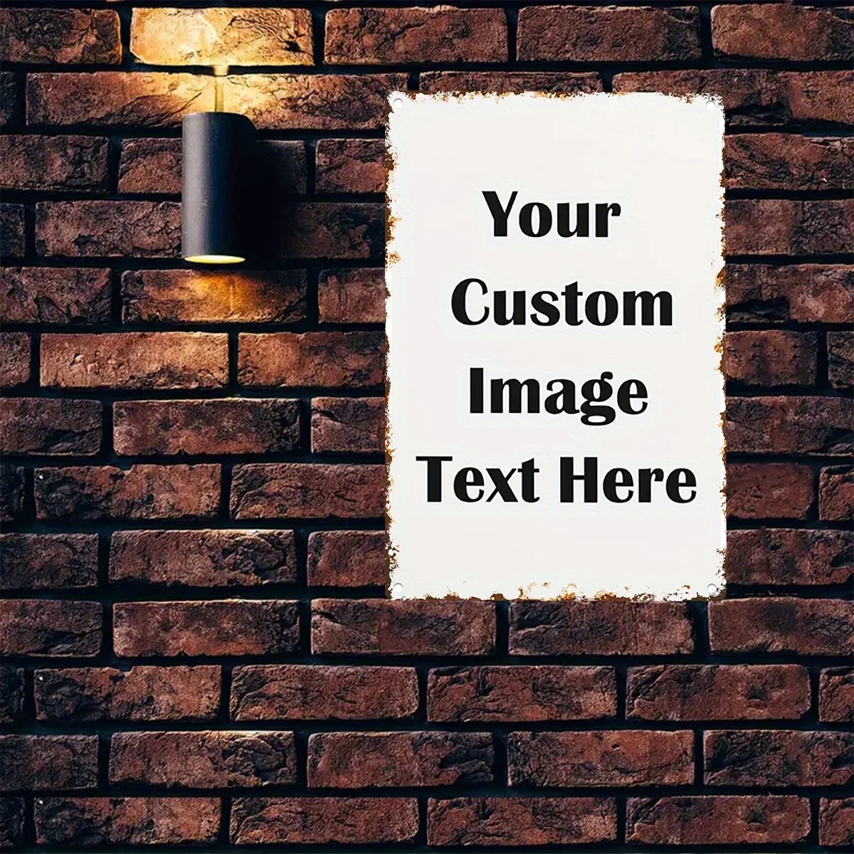 Home Office Image - لافتة معدنية مخصصة بالصور والنصوص -