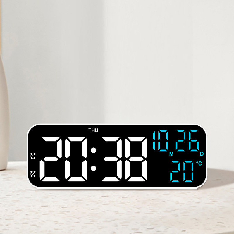 Led Desk Clock - منبه رقمي LED متعدد الوظائف ،