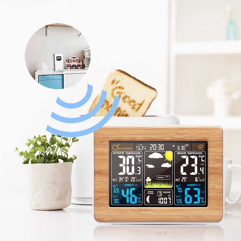 Led Desk Clock - FanJu-ساعة منبه رقمية لاسلكية ، درجة