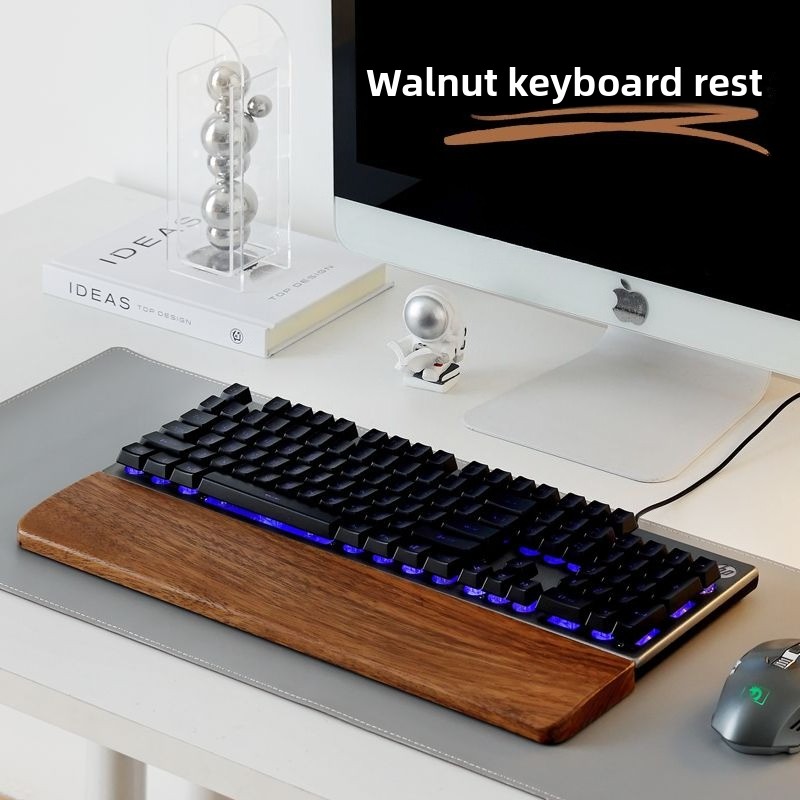Wrist Rest Pad - لوحة المفاتيح الخشبية الصلبة مسند راحة