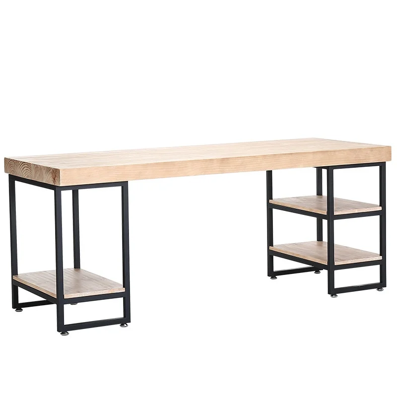 Home Office Industrial Design - -مكتب كمبيوتر خشبي بمقعد واحد على