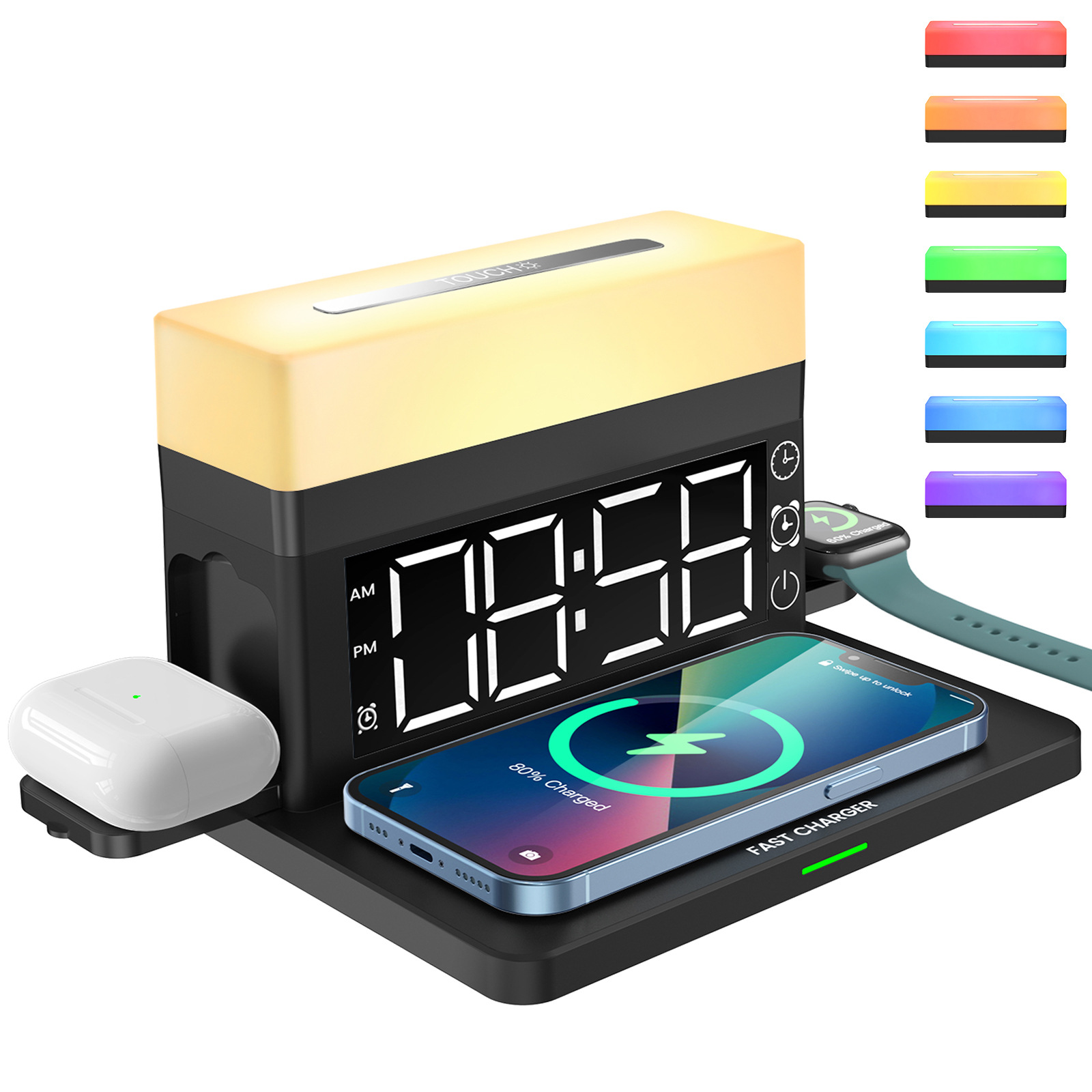 ساعات منبه رقمية مكتبية مع شحن - مراجعة Led Desk Clock وسعره