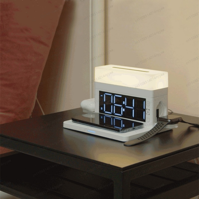 مصباح مكتب لاسلكي 6 في 1 للشحن - مراجعة Led Desk Clock وسعره