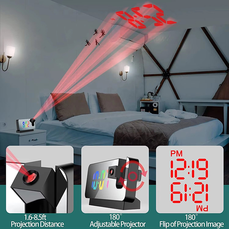 ساعة منبه للإسقاط مع شاشة LED  - مراجعة Led Desk Clock وسعره