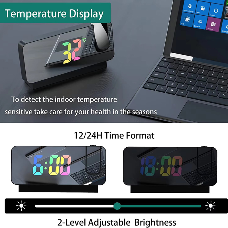ساعة منبه للإسقاط مع شاشة LED  - مراجعة Led Desk Clock وسعره