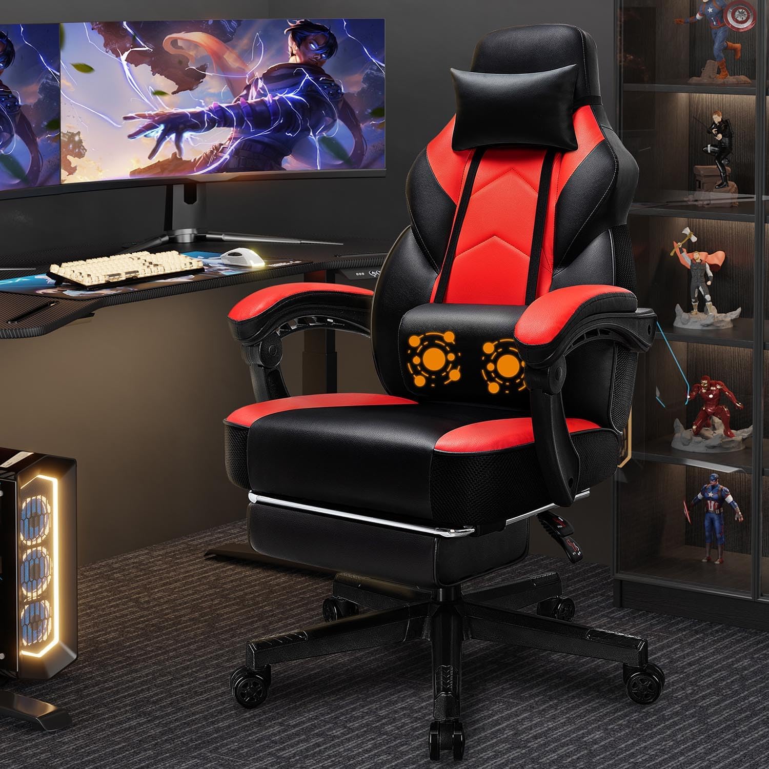 كرسي ألعاب مع مسند للقدمين، ود - مراجعة Home Office Image وسعره