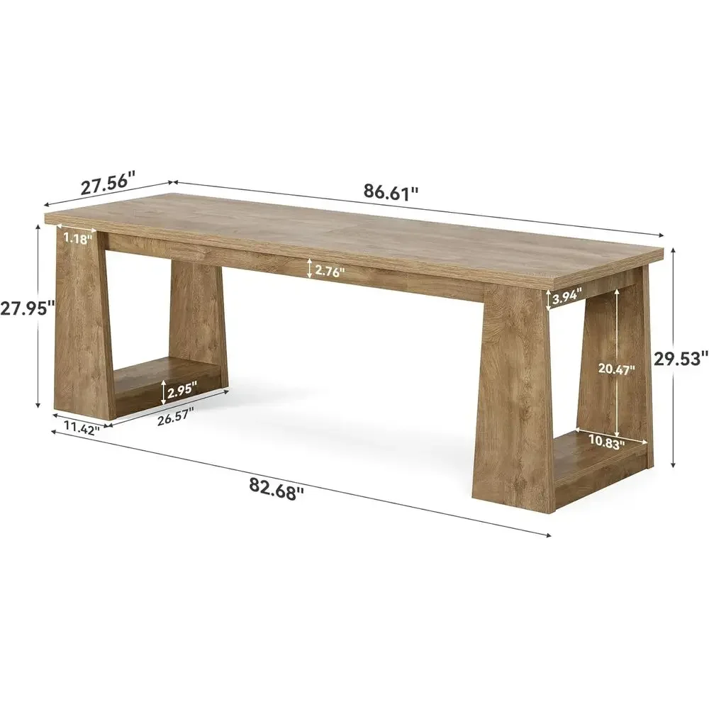 مكتب منزلي بلون بني ريفي لشخصي - مراجعة Home Office With Two Desks وسعره