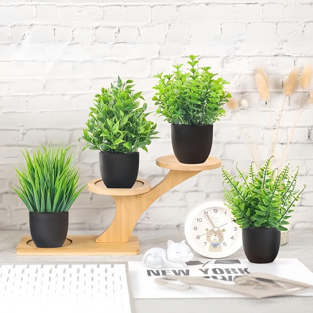 مجموعة من 4 نباتات اصطناعية صغ - مراجعة Home Office Word وسعره