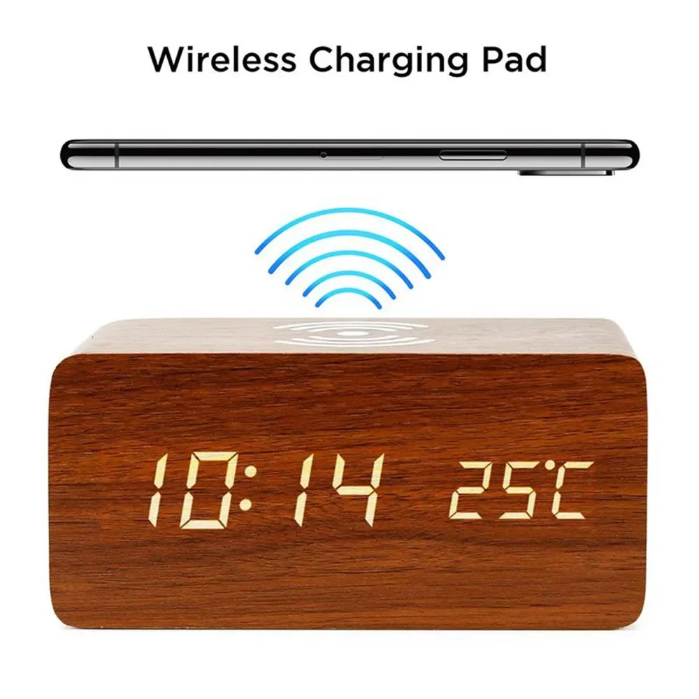 ساعة منبه LED رقمية خشبية تعمل - مراجعة Led Desk Clock وسعره