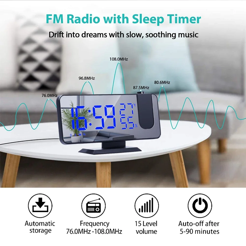LED الإسقاط الرقمي المنبه USB  - مراجعة Led Desk Clock وسعره