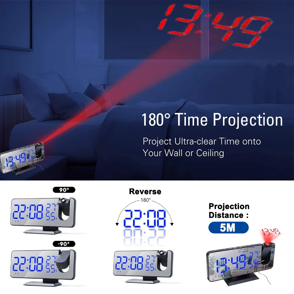 LED الإسقاط الرقمي المنبه USB  - مراجعة Led Desk Clock وسعره