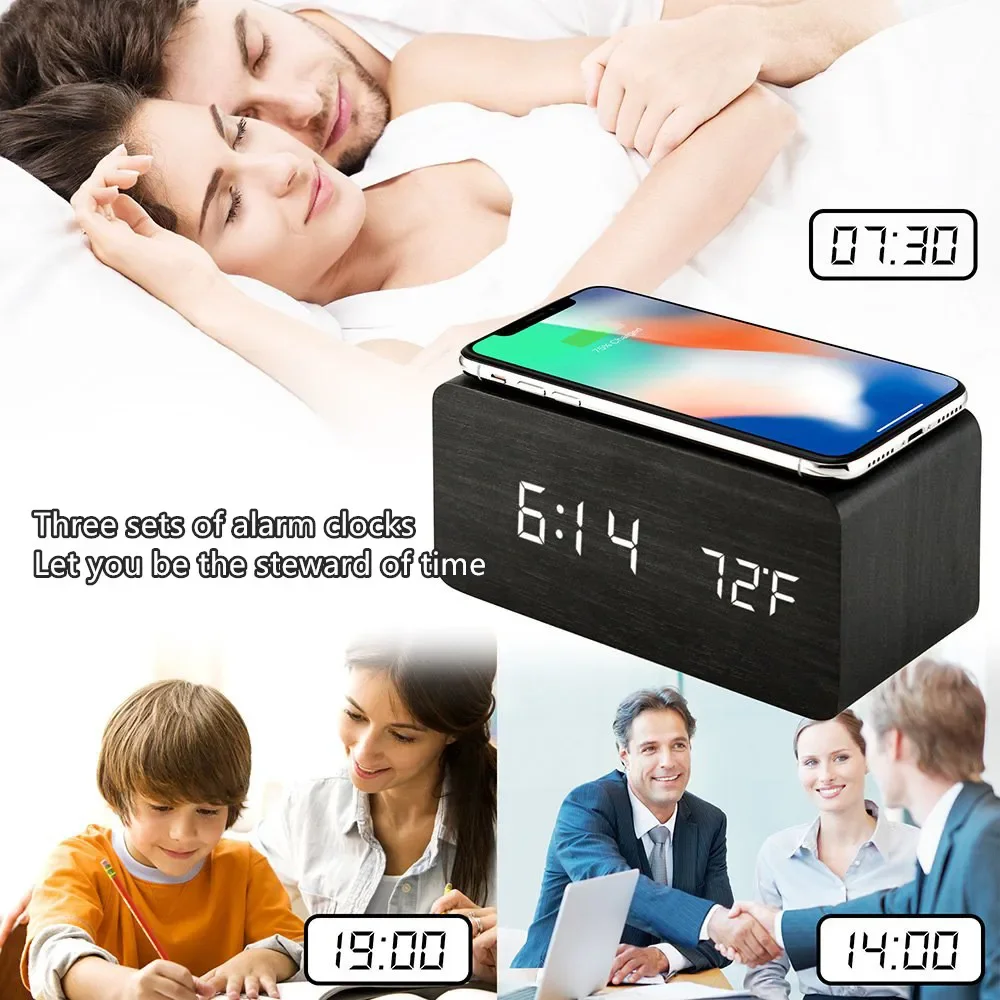 ساعة منبه LED رقمية خشبية تعمل - مراجعة Led Desk Clock وسعره