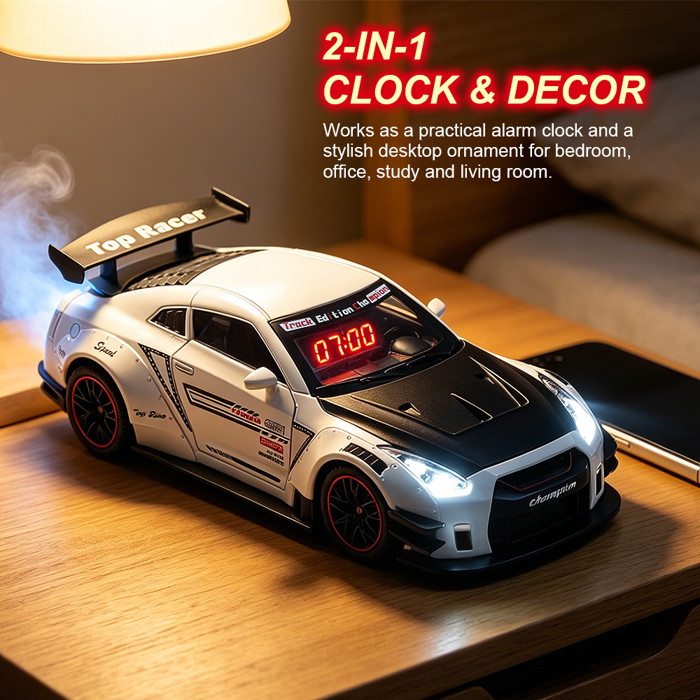 ساعة منبه على شكل سيارة رياضية - مراجعة Led Desk Clock وسعره